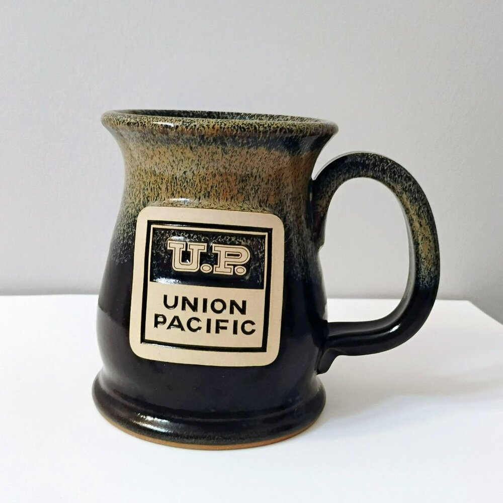 Union Pacific Railroad Pottery Mug Handcrafted USA Transportation Collectible